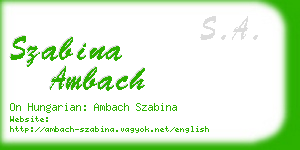 szabina ambach business card